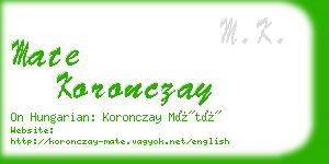 mate koronczay business card